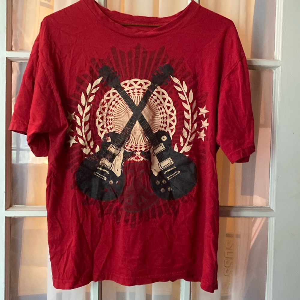 Atonement t-Shirt Short Sleeve 2 guitars Red pre-owned